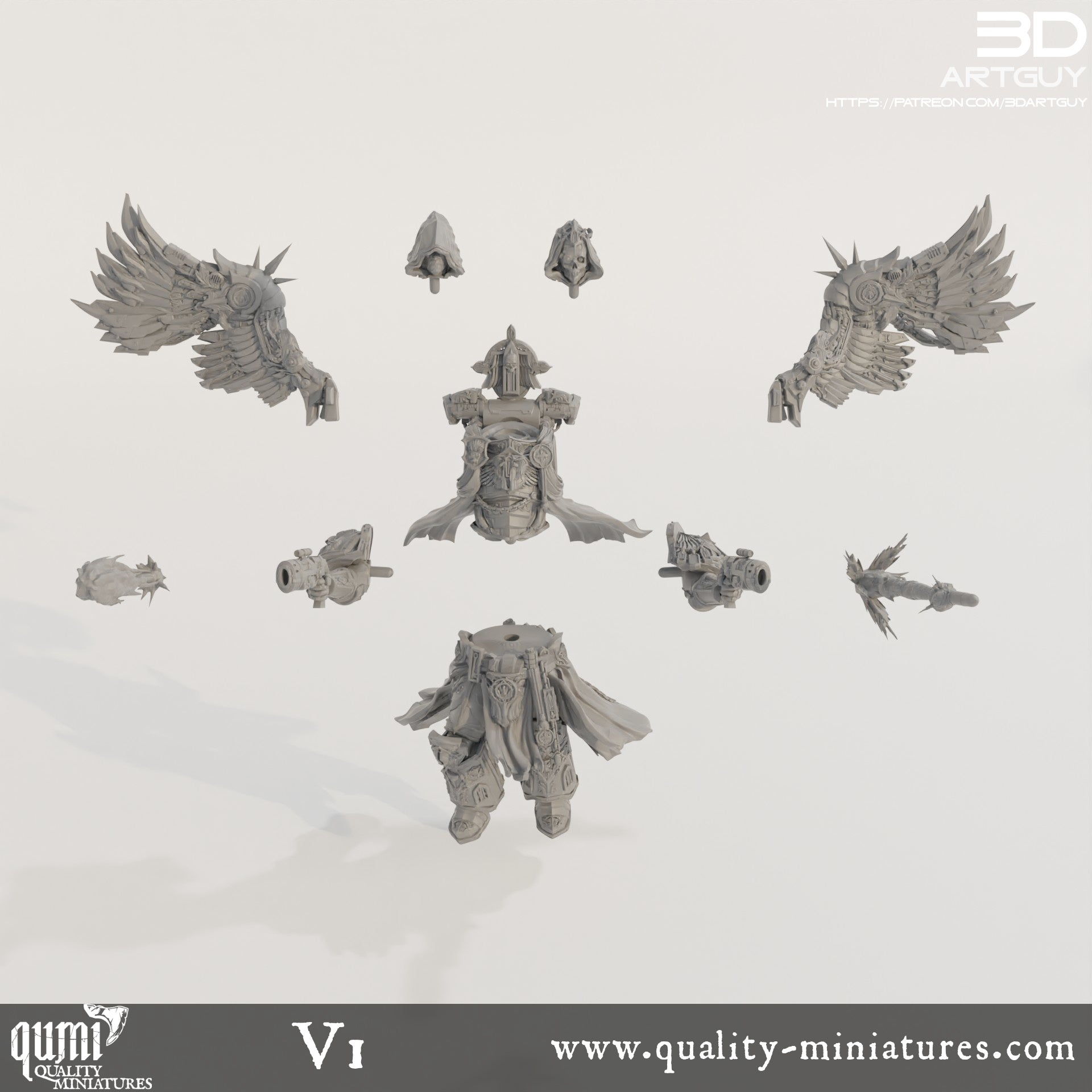 Cowled Angel - 32mm Tabletop RPG Mini - Qumi Quality Miniatures - Qumi