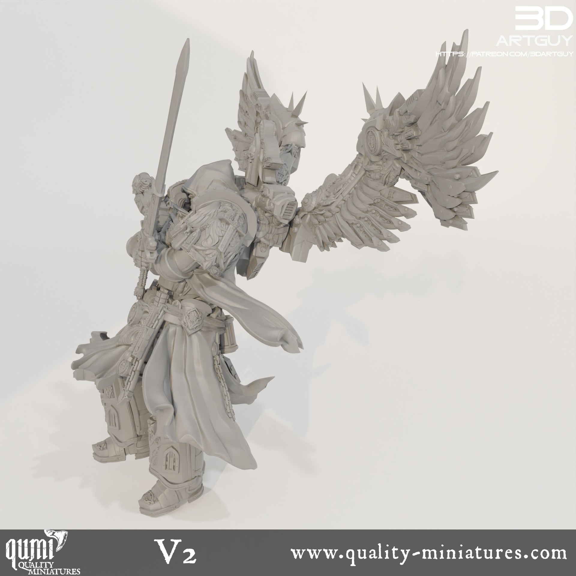 Cowled Angel - 32mm Tabletop RPG Mini - Qumi Quality Miniatures - Qumi