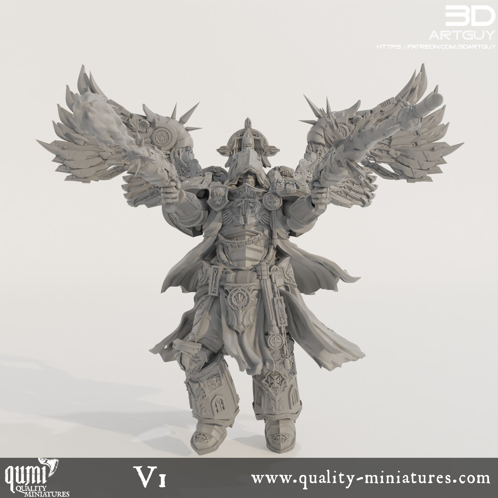 Cowled Angel - 32mm Tabletop RPG Mini - Qumi Quality Miniatures - Qumi