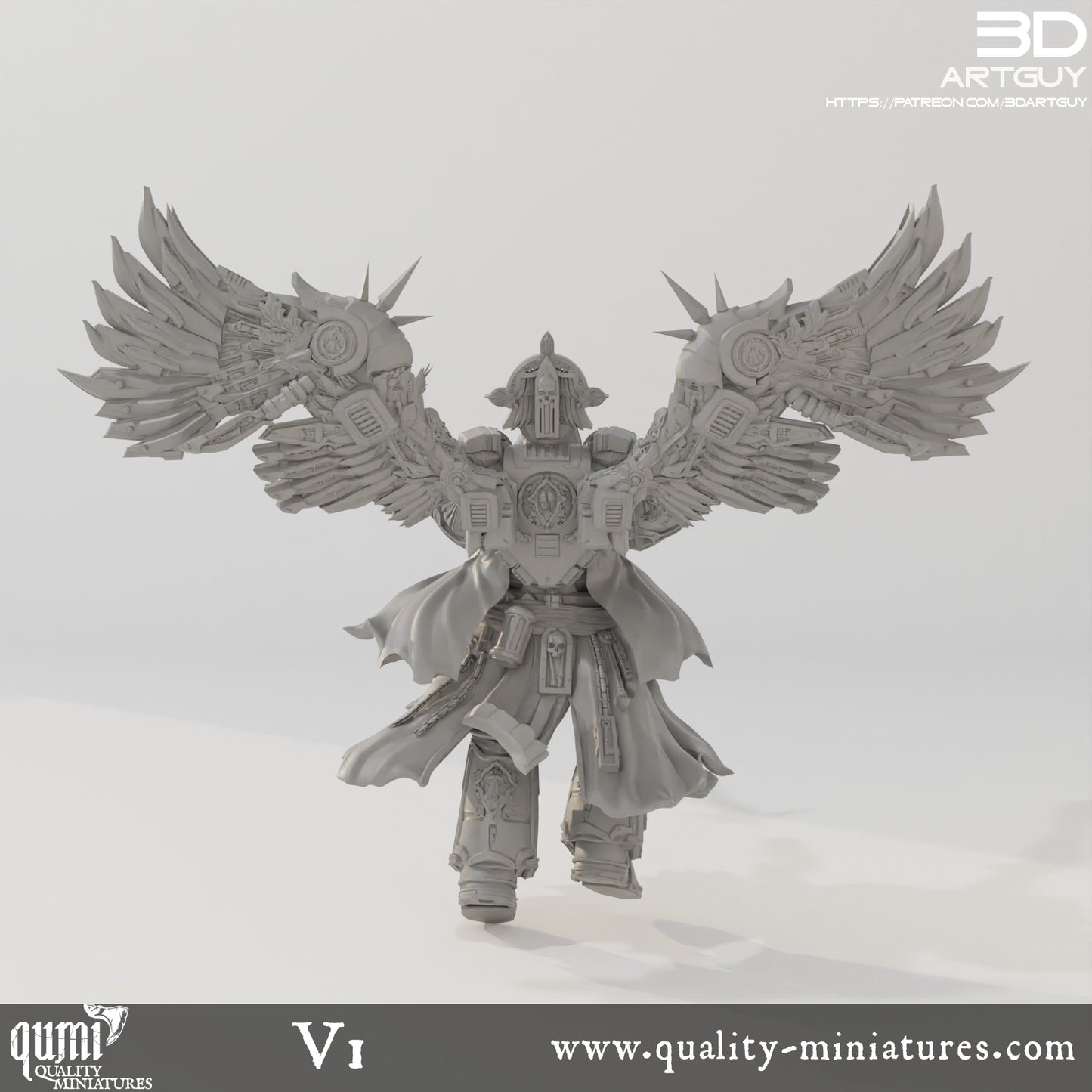 Cowled Angel - 32mm Tabletop RPG Mini - Qumi Quality Miniatures - Qumi