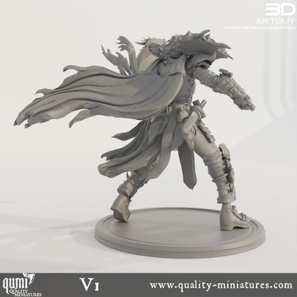 Dark Elf Warlord - 32mm Tabletop RPG Mini - Qumi - 3D ArtGuy