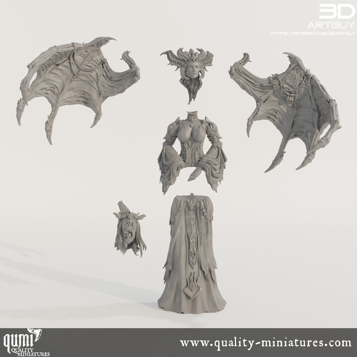 Demon Lord - 32mm Tabletop RPG Mini - Size L - Qumi Quality Miniatures - Qumi