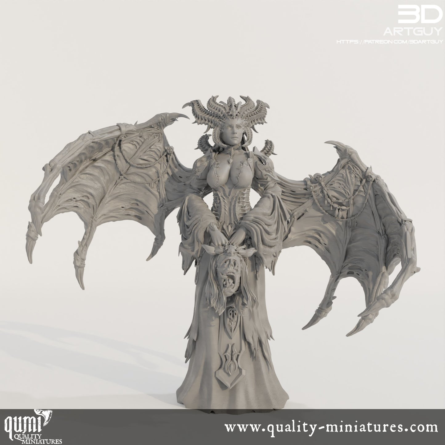 Demon Lord - 32mm Tabletop RPG Mini - Size L - Qumi Quality Miniatures - Qumi