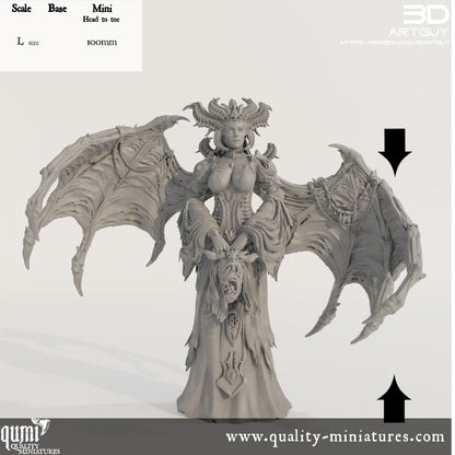 Demon Lord - 32mm Tabletop RPG Mini - Size L - Qumi Quality Miniatures - Qumi