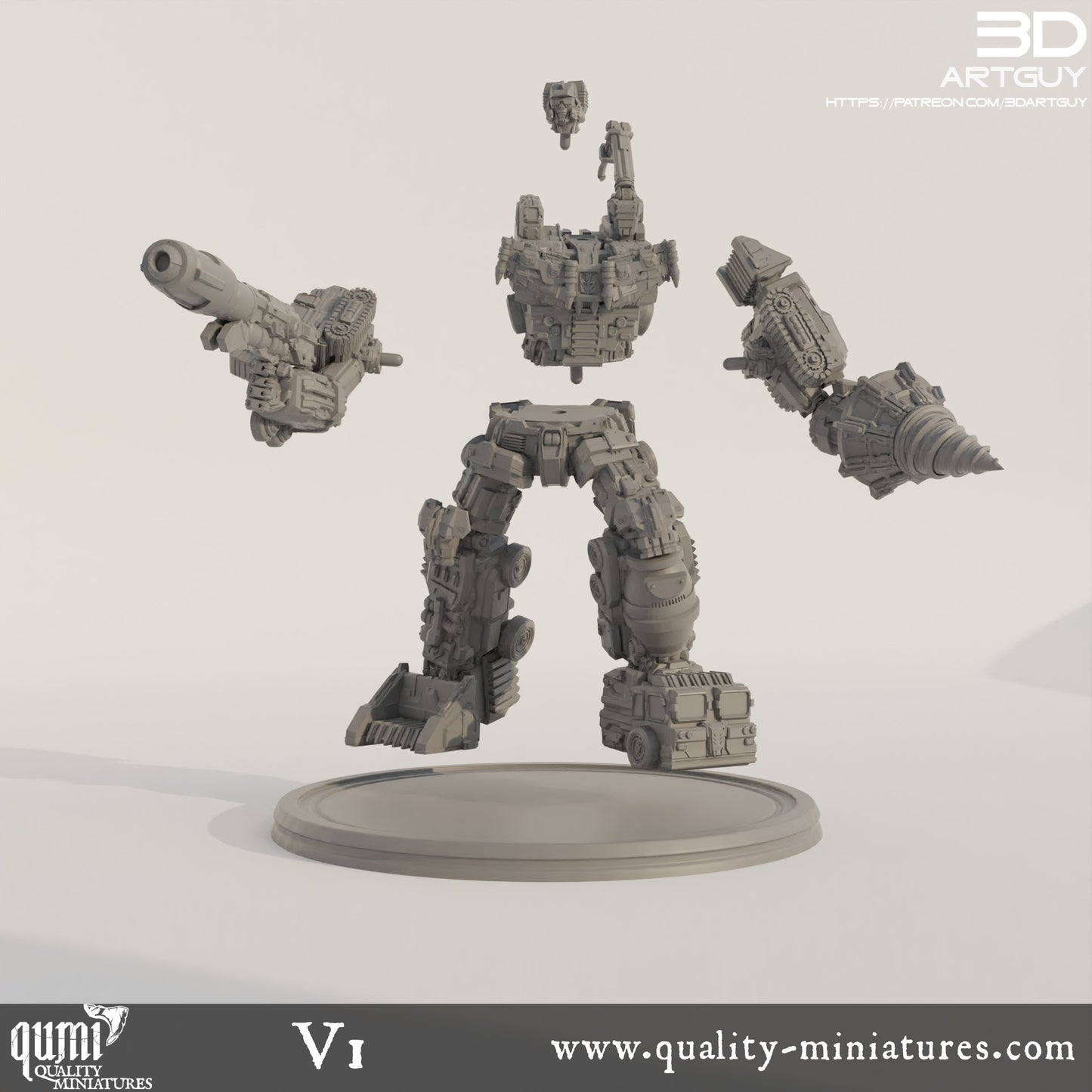 Devastator  - 32mm Tabletop RPG Mini - Qumi - 3D ArtGuy