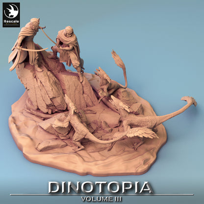 Dinotopia Ambush Scene - Dinotopia - 32mm Tabletop RPG Mini - Qumi - Rescale Miniatures Quality Miniatures - Qumi