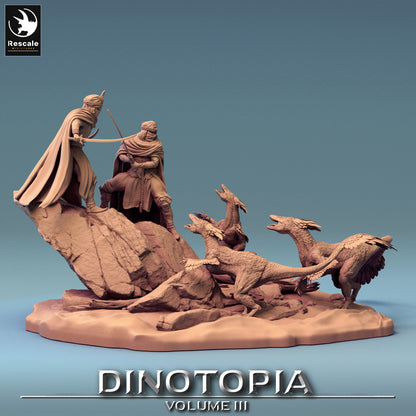 Dinotopia Ambush Scene - Dinotopia - 32mm Tabletop RPG Mini - Qumi - Rescale Miniatures Quality Miniatures - Qumi