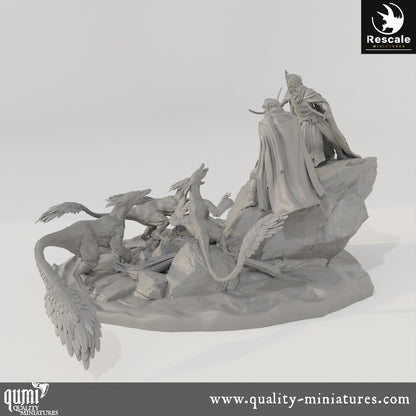 Dinotopia Ambush Scene - Dinotopia - 32mm Tabletop RPG Mini - Qumi - Rescale Miniatures Quality Miniatures - Qumi