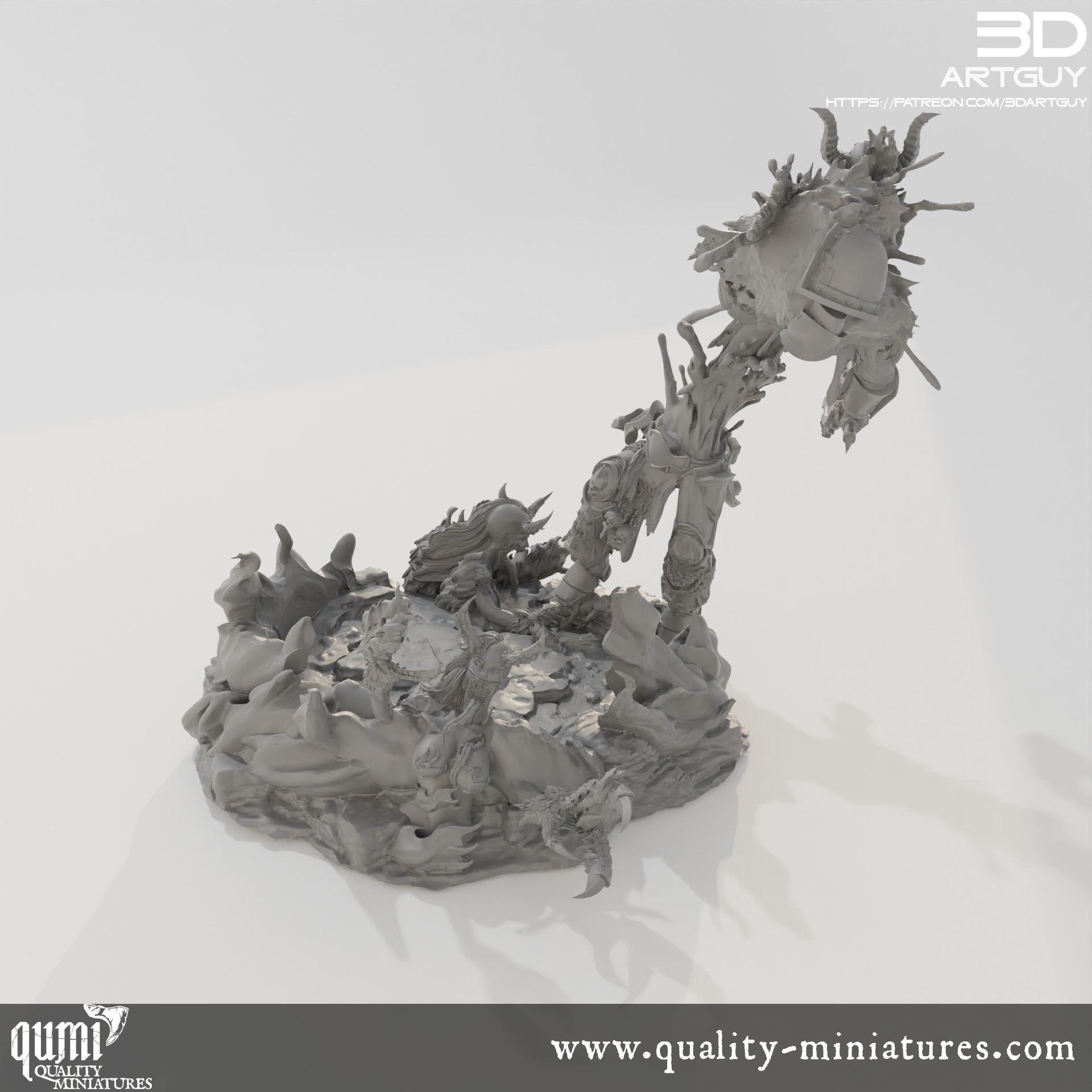 Diorama Knight Of Purity - 32mm Tabletop RPG Mini - Qumi Quality Miniatures - Qumi