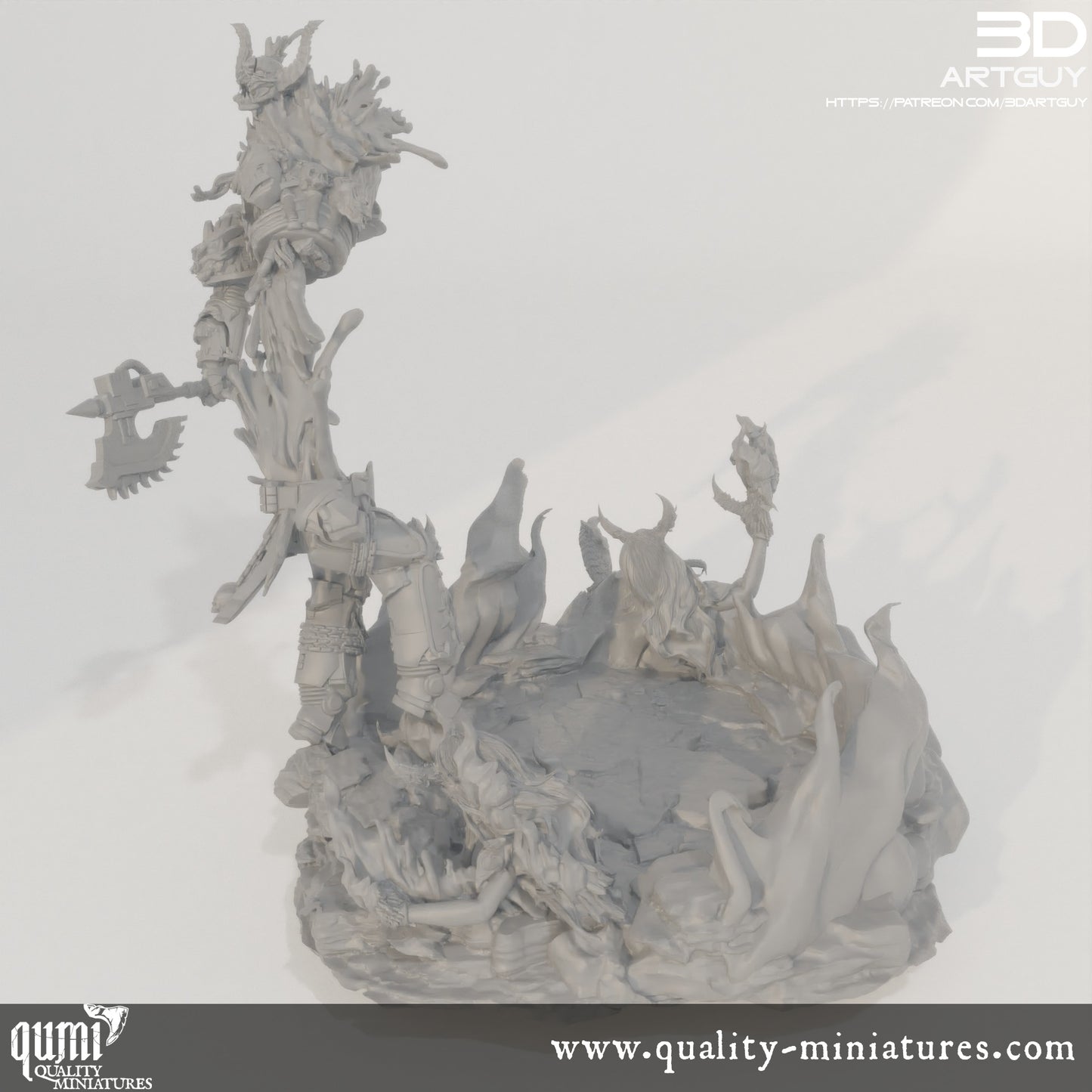 Diorama Knight Of Purity - 32mm Tabletop RPG Mini - Qumi Quality Miniatures - Qumi