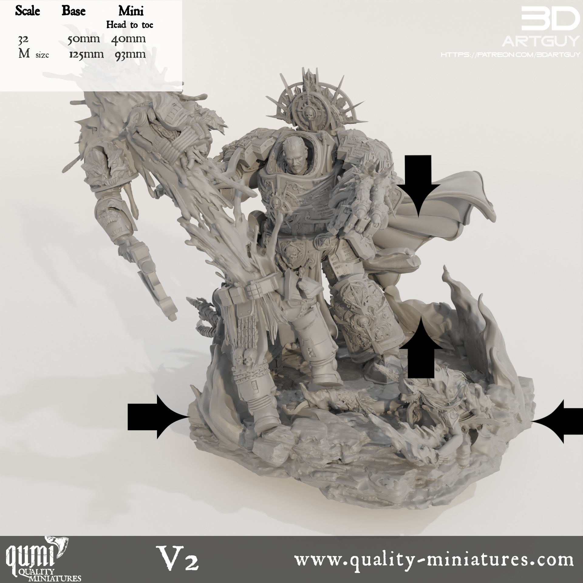 Diorama Knight Of Purity - 32mm Tabletop RPG Mini - Qumi Quality Miniatures - Qumi