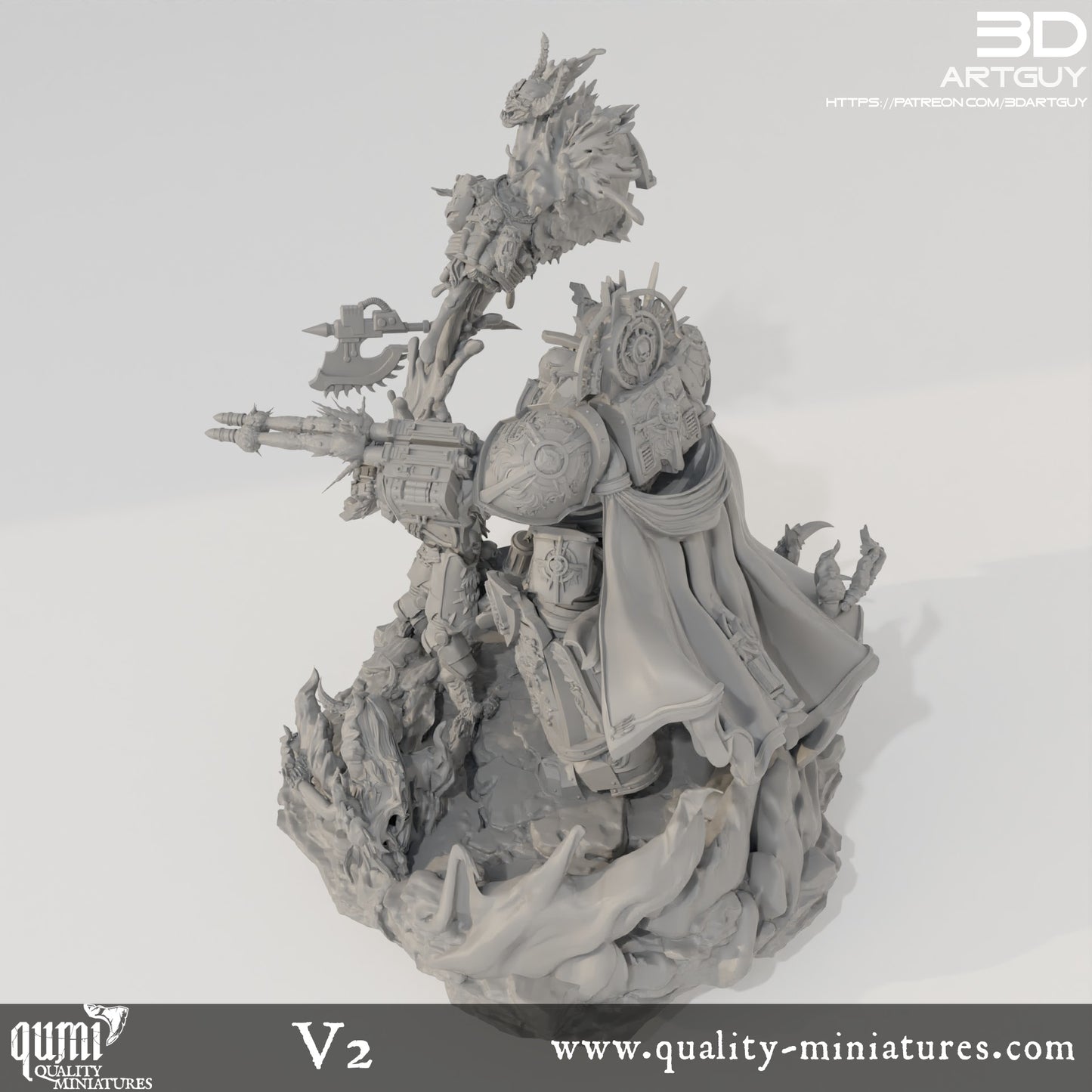 Diorama Knight Of Purity - 32mm Tabletop RPG Mini - Qumi Quality Miniatures - Qumi