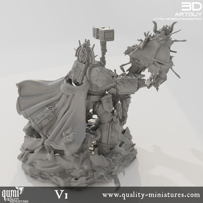 Diorama Knight Of Purity - 32mm Tabletop RPG Mini - Qumi Quality Miniatures - Qumi