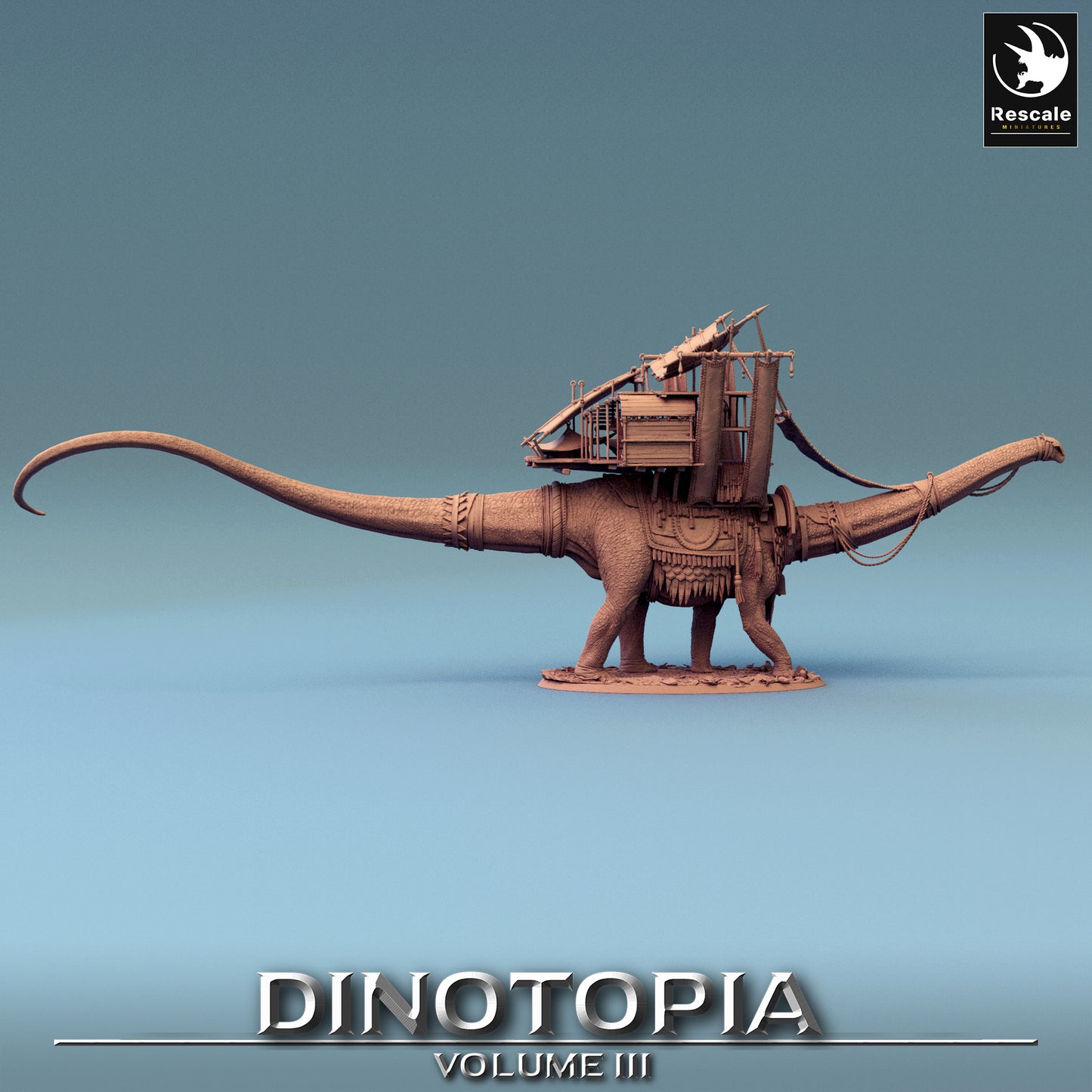 Diplodocus Caravan - Dinotopia - 32mm Tabletop RPG Mini - Qumi - Rescale Miniatures Quality Miniatures - Qumi