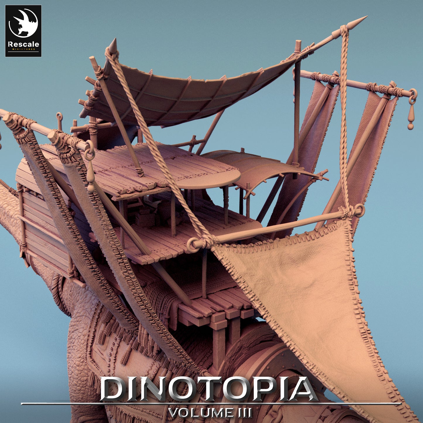 Diplodocus Caravan - Dinotopia - 32mm Tabletop RPG Mini - Qumi - Rescale Miniatures Quality Miniatures - Qumi