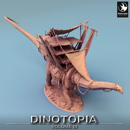 Diplodocus Caravan - Dinotopia - 32mm Tabletop RPG Mini - Qumi - Rescale Miniatures Quality Miniatures - Qumi