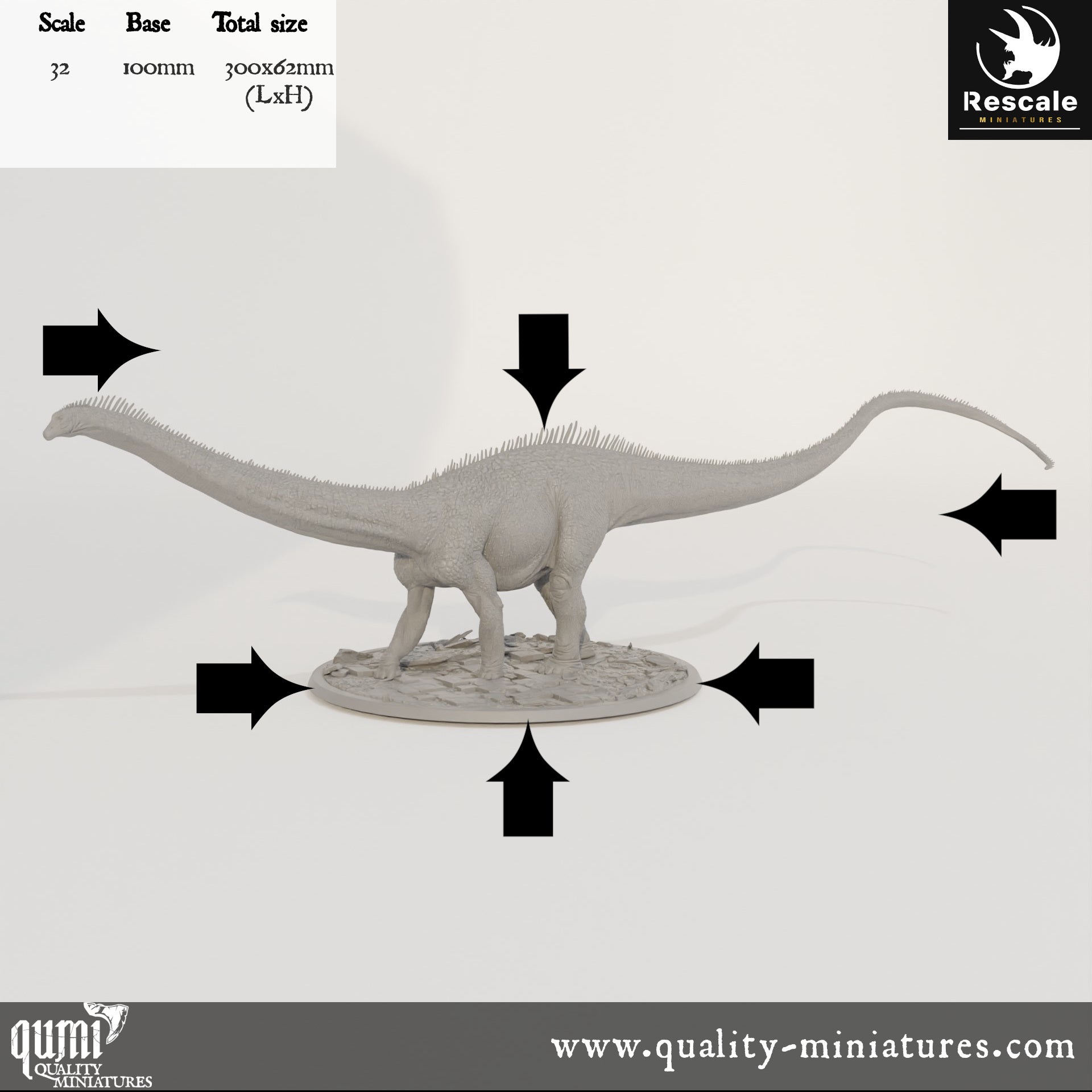 Diplodocus - Dinotopia - 32mm Tabletop RPG Mini - Qumi - Rescale Miniatures Quality Miniatures - Qumi