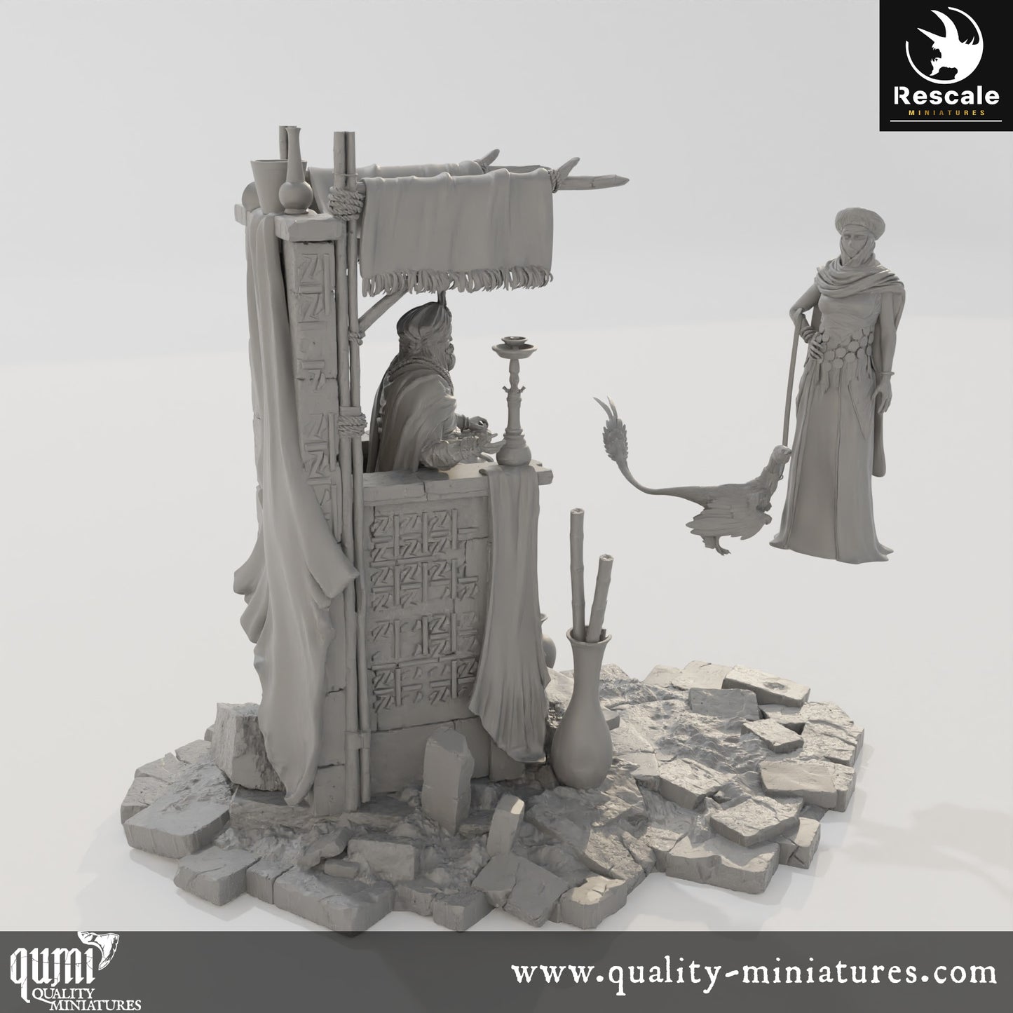 Discuss Scene - Dinotopia - 32mm Tabletop RPG Mini - Qumi - Rescale Miniatures Quality Miniatures - Qumi