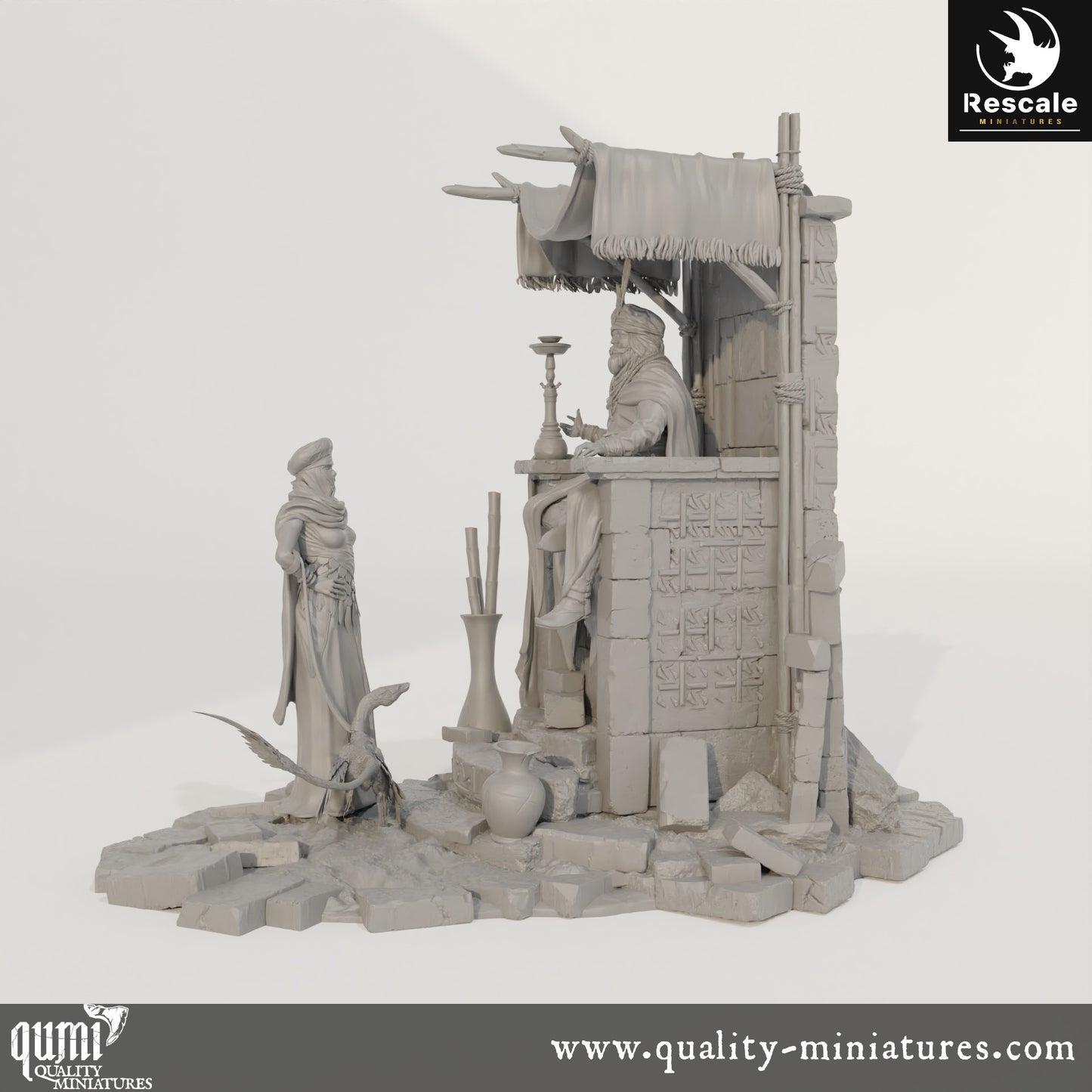 Discuss Scene - Dinotopia - 32mm Tabletop RPG Mini - Qumi - Rescale Miniatures Quality Miniatures - Qumi