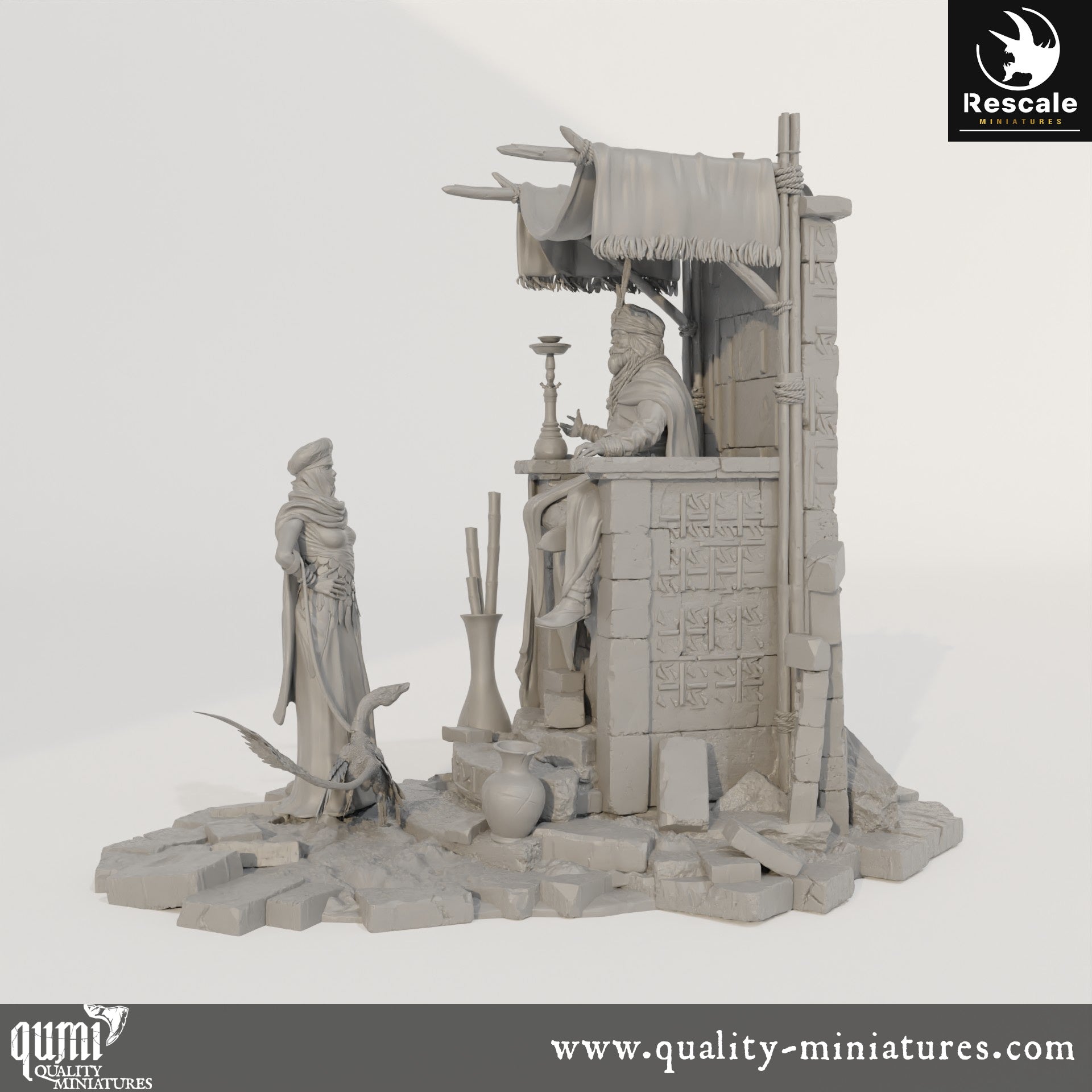 Discuss Scene - Dinotopia - 32mm Tabletop RPG Mini - Qumi - Rescale Miniatures Quality Miniatures - Qumi