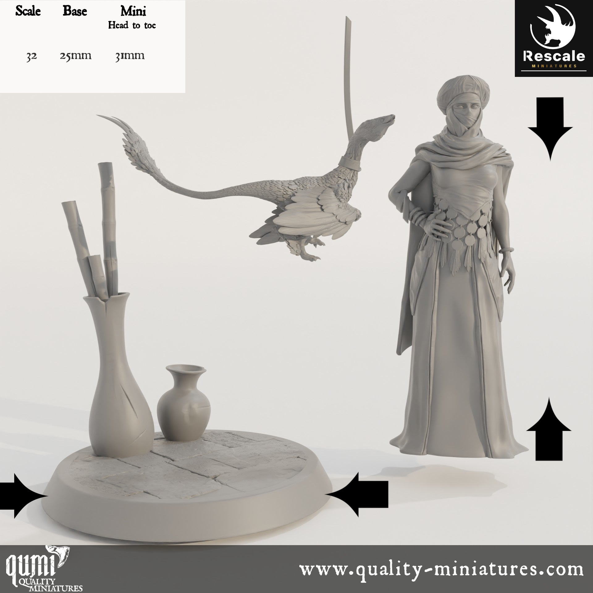 Discuss Woman - Dinotopia - 32mm Tabletop RPG Mini - Qumi - Rescale Miniatures Quality Miniatures - Qumi