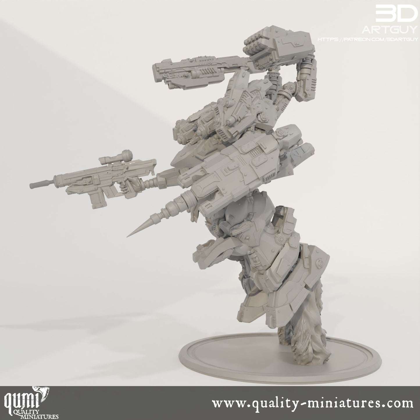 Domination Mech - 32mm Tabletop RPG Mini - Size L - Qumi - Quality Miniatures - Qumi - 28mm Maßstab, 28mm scale, 32mm Maßstab, 32mm scale, 3D printed wargaming accessories, tabletop miniatures