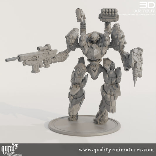 Domination Mech - 32mm Tabletop RPG Mini - Size L - Qumi - Quality Miniatures - Qumi - 28mm Maßstab, 28mm scale, 32mm Maßstab, 32mm scale, 3D printed wargaming accessories, tabletop miniatures