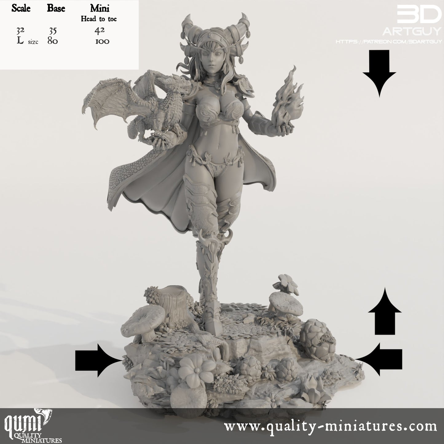 Dragon Queen - 32mm Tabletop RPG Mini - Qumi Quality Miniatures - Qumi