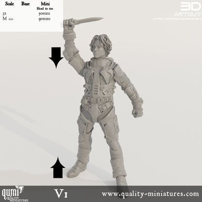 Duke Rally - 32mm Tabletop RPG Mini - Qumi - 3D ArtGuy Quality Miniatures - Qumi