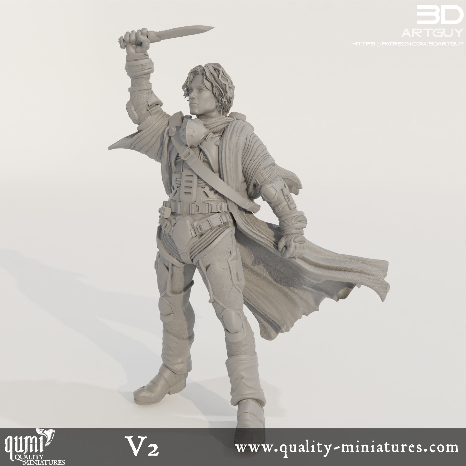 Duke Rally - 32mm Tabletop RPG Mini - Qumi - 3D ArtGuy Quality Miniatures - Qumi