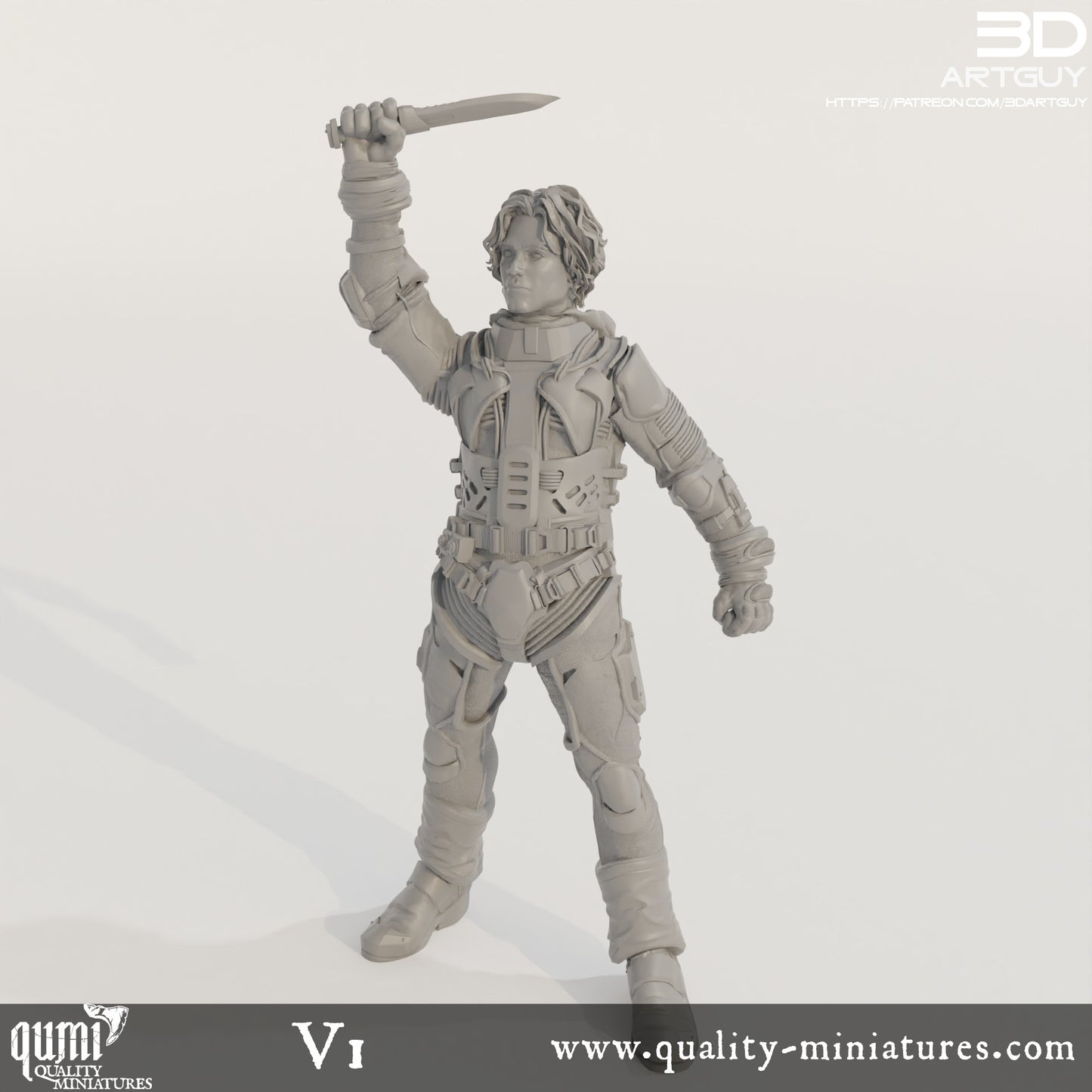 Duke Rally - 32mm Tabletop RPG Mini - Qumi - 3D ArtGuy Quality Miniatures - Qumi