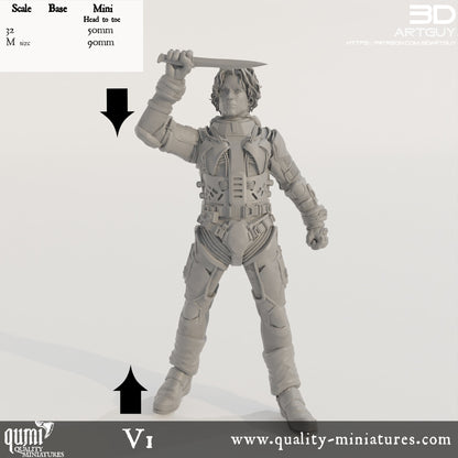 Duke Salute - 32mm Tabletop RPG Mini - Qumi - 3D ArtGuy Quality Miniatures - Qumi