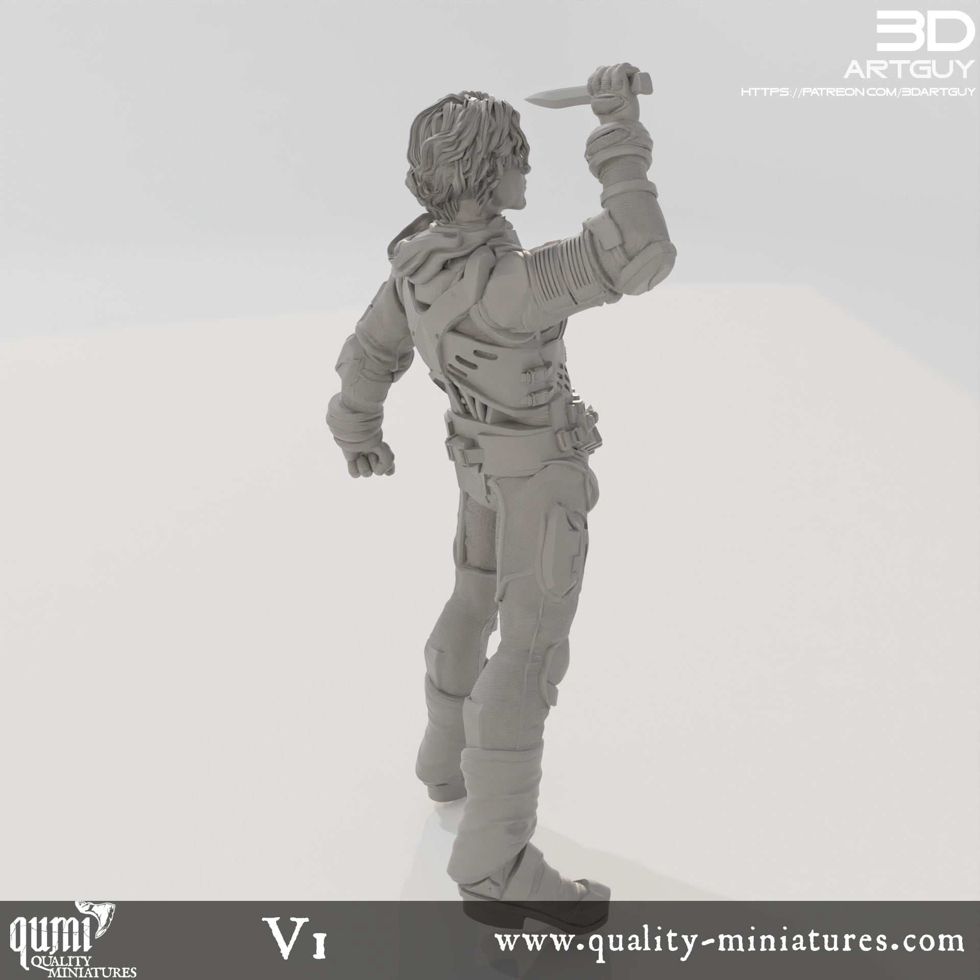 Duke Salute - 32mm Tabletop RPG Mini - Qumi - 3D ArtGuy Quality Miniatures - Qumi