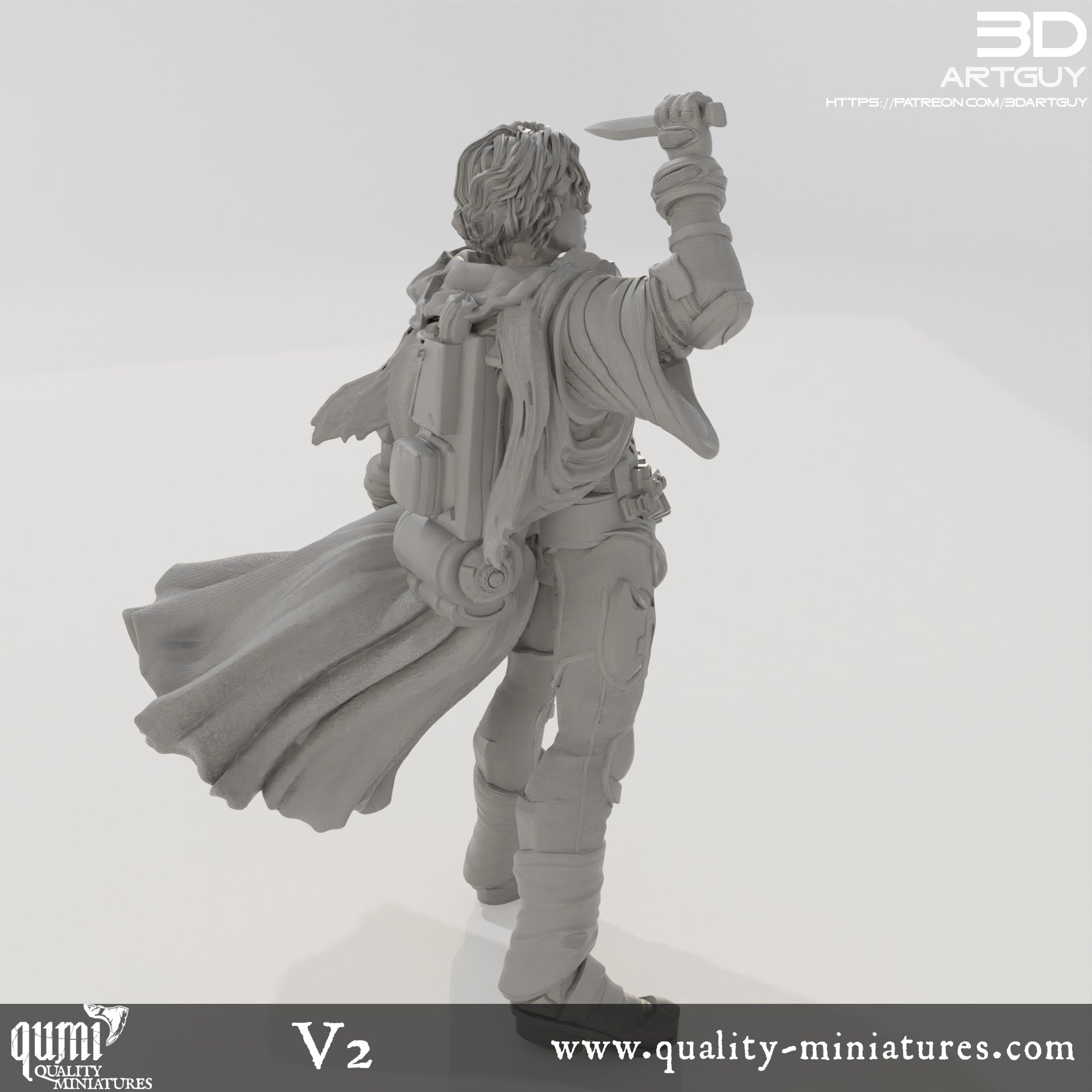 Duke Salute - 32mm Tabletop RPG Mini - Qumi - 3D ArtGuy Quality Miniatures - Qumi