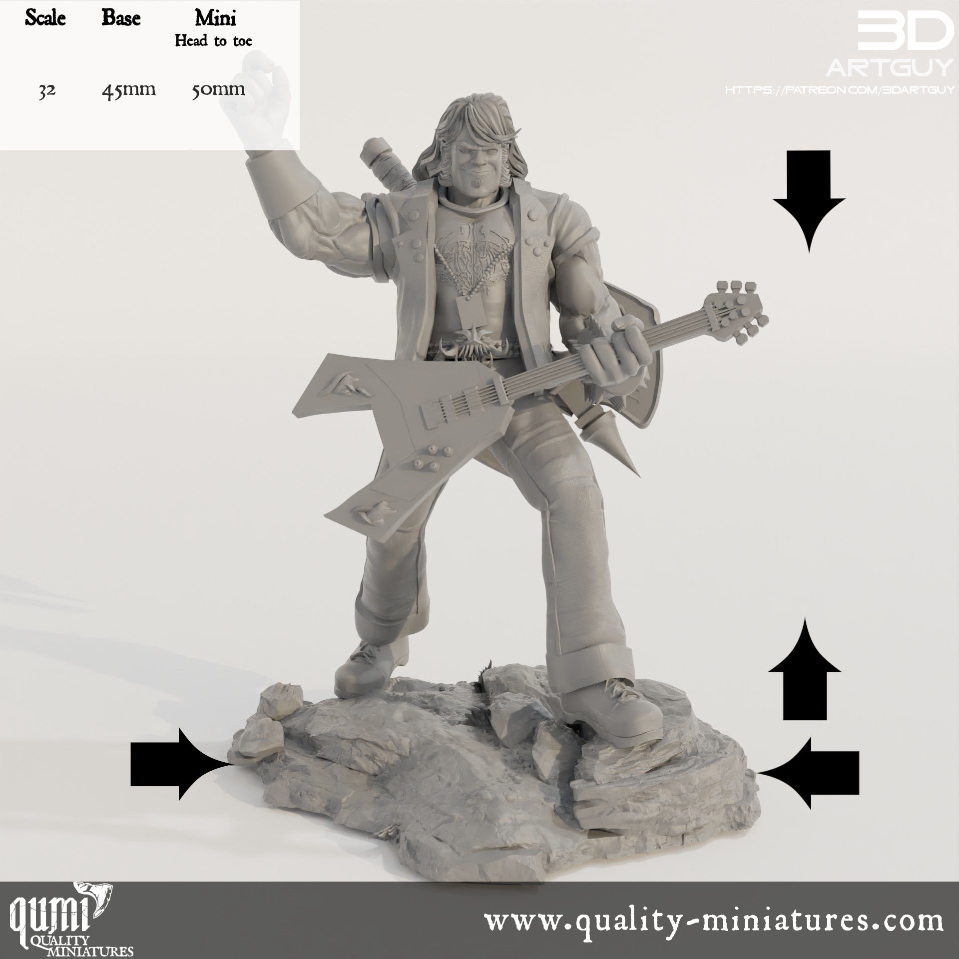 Eddie - 32mm Tabletop RPG Mini - Qumi - 3D ArtGuy Quality Miniatures - Qumi