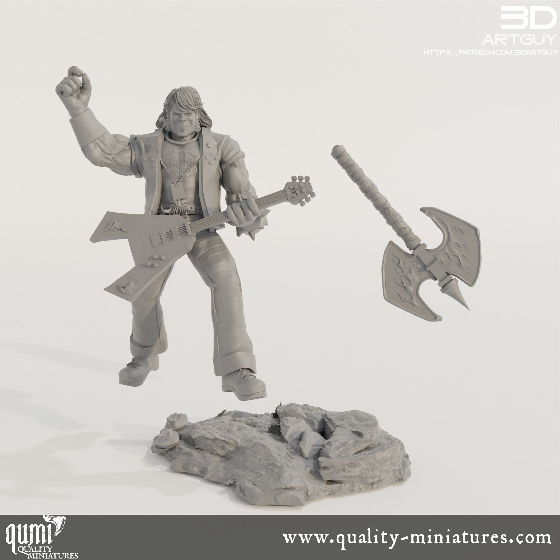 Eddie - 32mm Tabletop RPG Mini - Qumi - 3D ArtGuy Quality Miniatures - Qumi