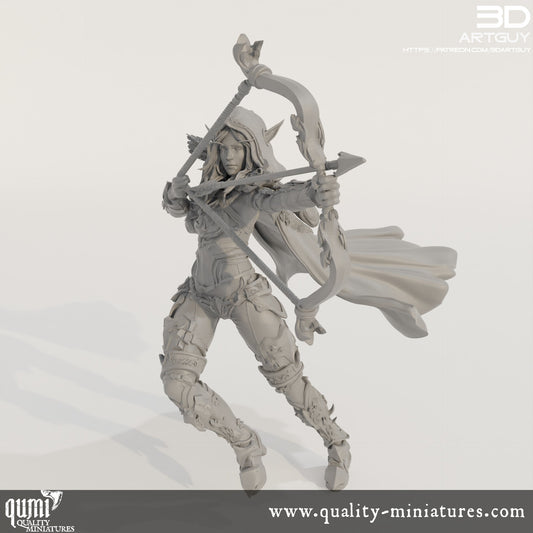 Elf Archer - 32mm Tabletop RPG Mini - Qumi Quality Miniatures - Qumi