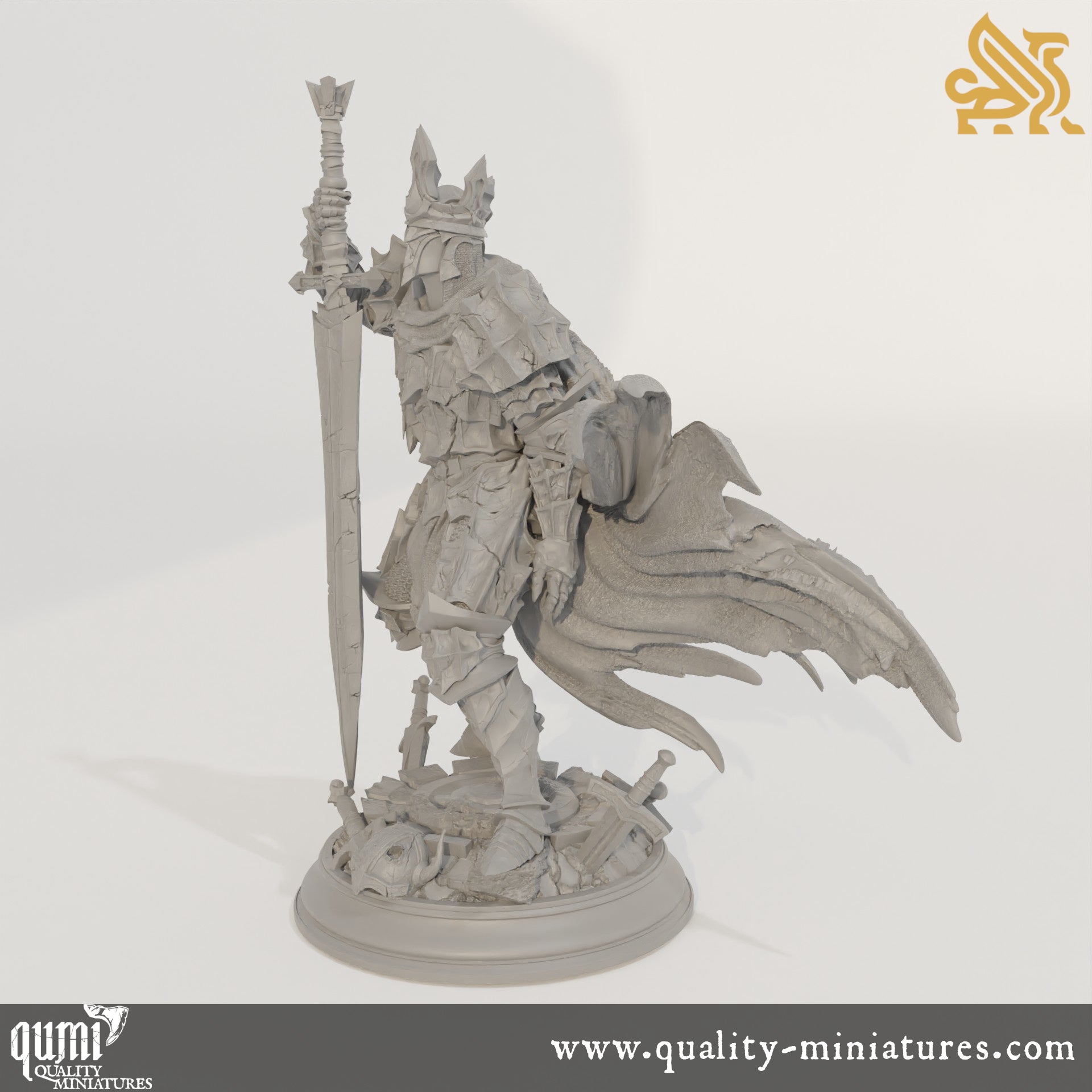 Elias the Forgotten - Knight of the Void - 32mm 75mm Tabletop RPG Mini - Qumi - DM Stash Quality Miniatures - Qumi