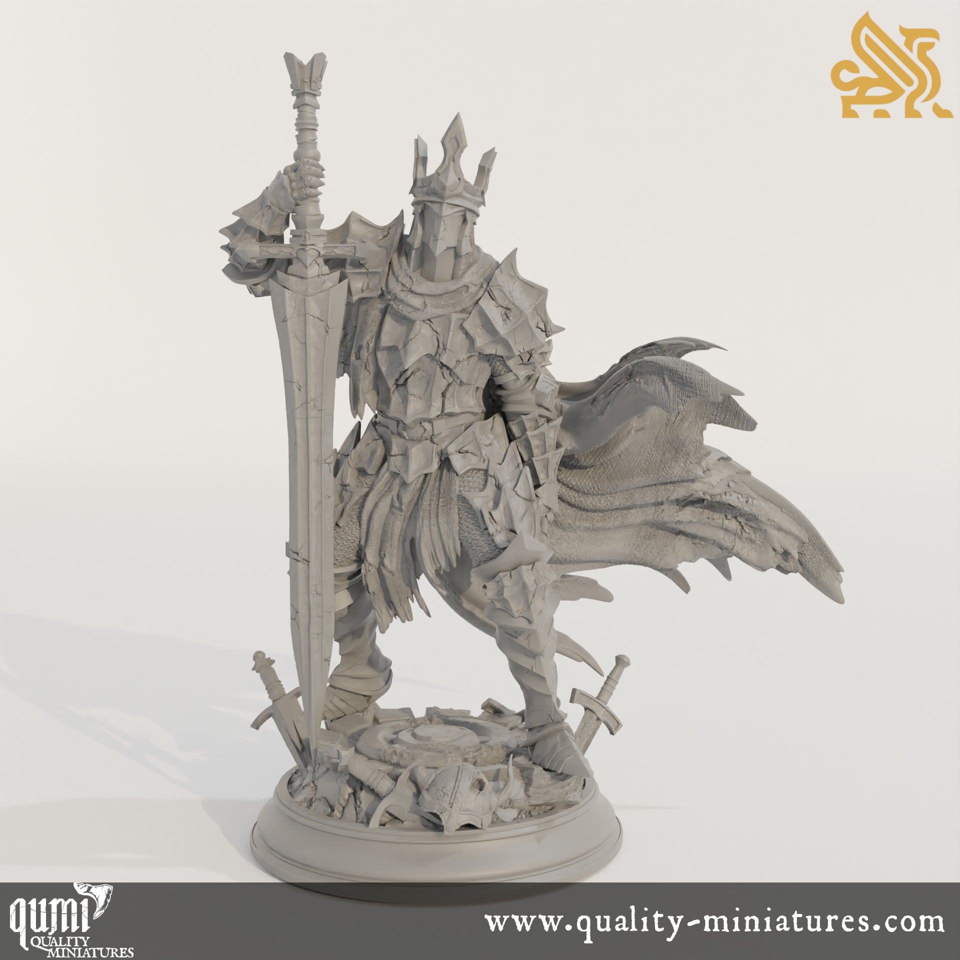 Elias the Forgotten - Knight of the Void - 32mm 75mm Tabletop RPG Mini - Qumi - DM Stash Quality Miniatures - Qumi