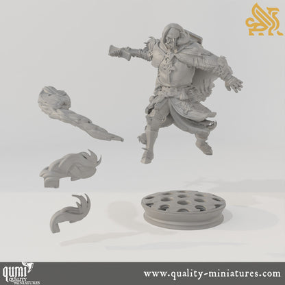 Embernos – Fire Elemi Crusader – 32 mm 75 mm Tabletop RPG Mini – Qumi – DM Stash