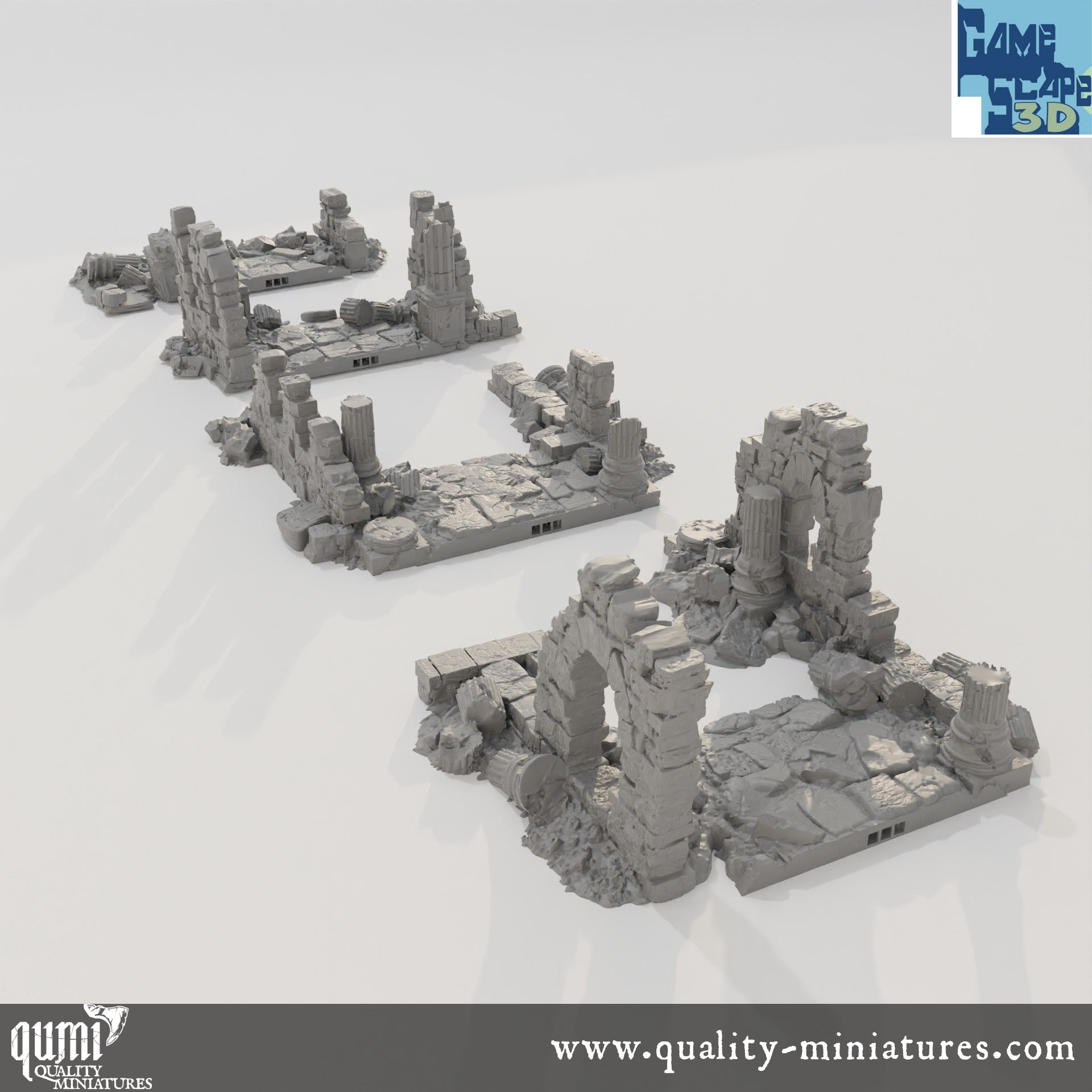 End Roads - Lost City - Resin Print - Tabletop RPG Terrain - GameScape3D - Qumi Quality Miniatures - Qumi