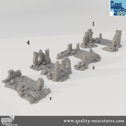 End Roads - Lost City - Resin Print - Tabletop RPG Terrain - GameScape3D - Qumi Quality Miniatures - Qumi