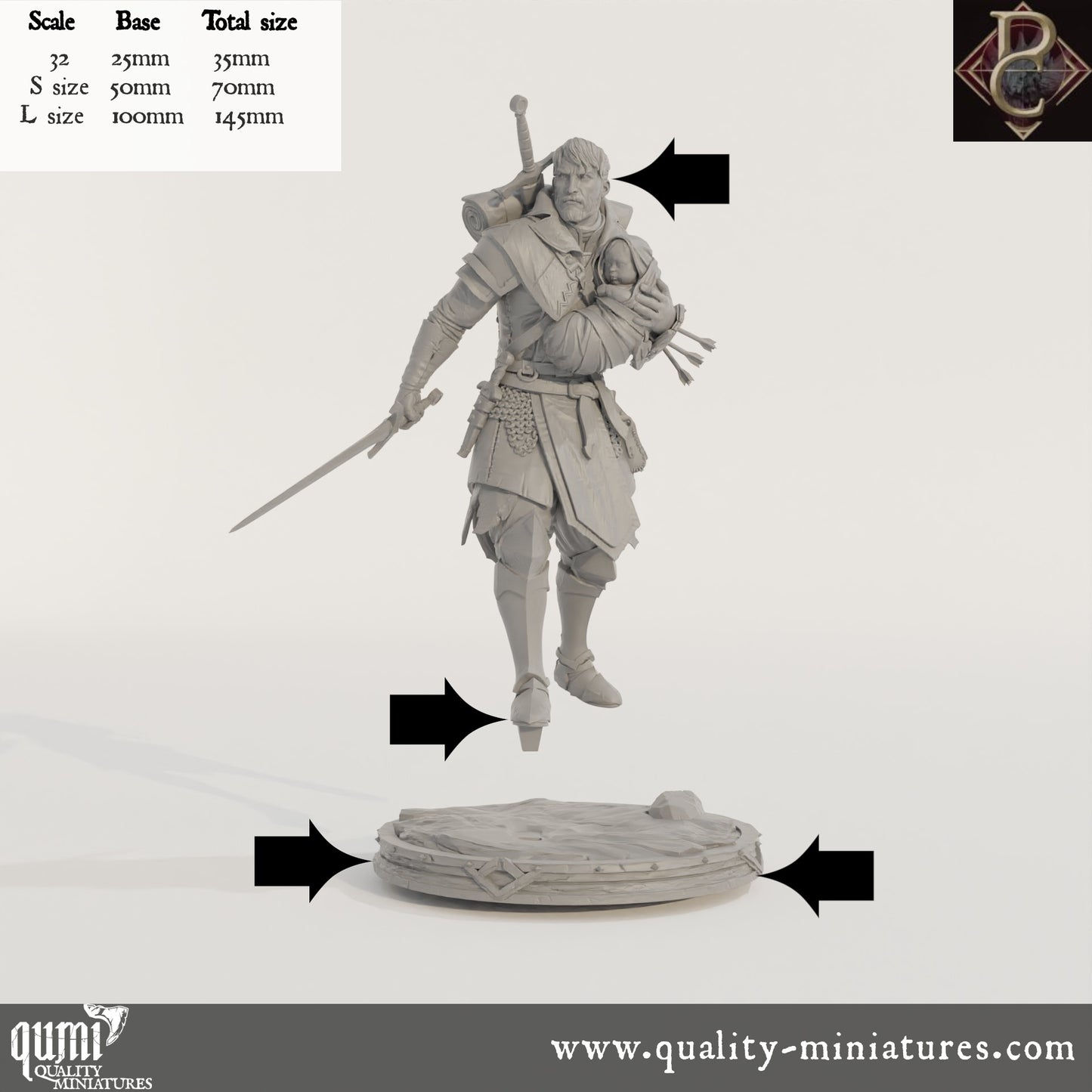 Eon - 32mm Tabletop RPG Mini - up to L Size - Qumi - Parasite Collectibles Quality Miniatures - Qumi