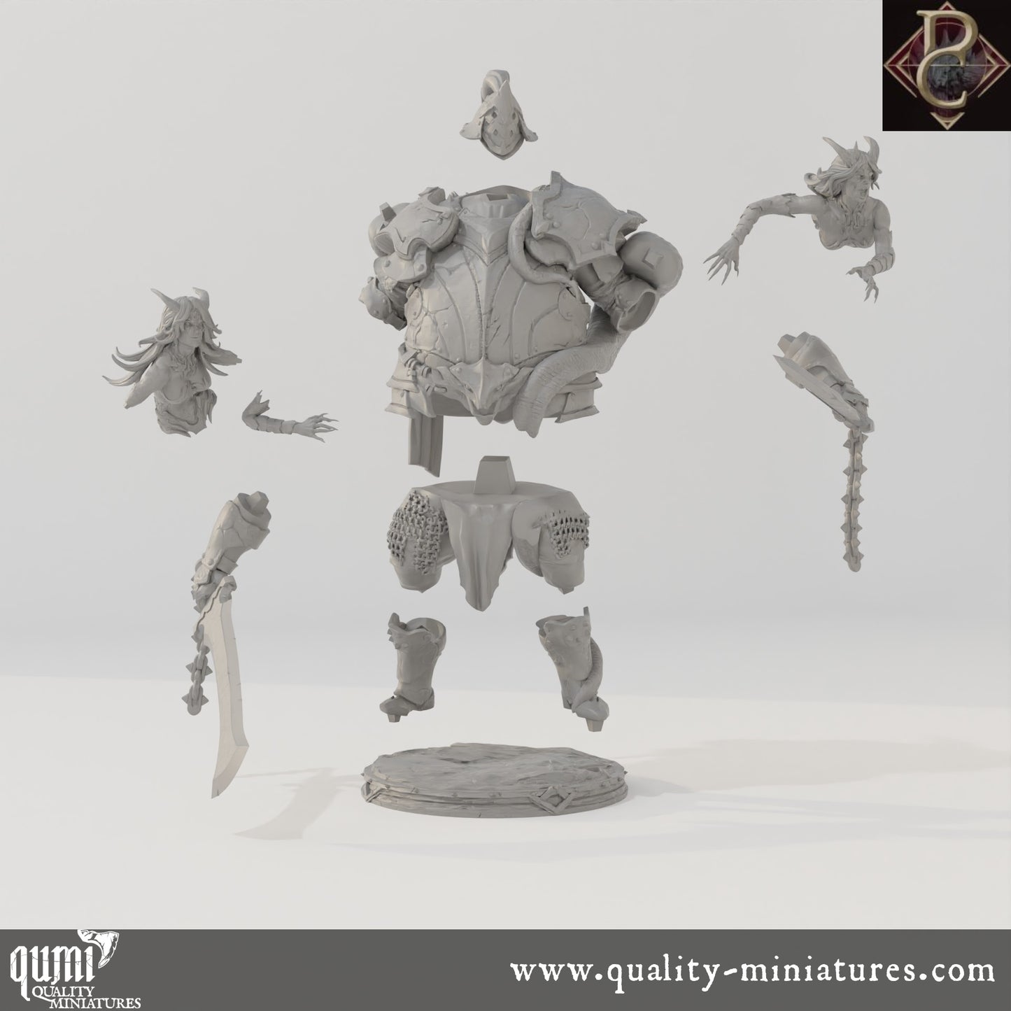 Fathon and the Scylas - 75mm Tabletop RPG Mini - up to XL Size - Qumi - Parasite Collectibles