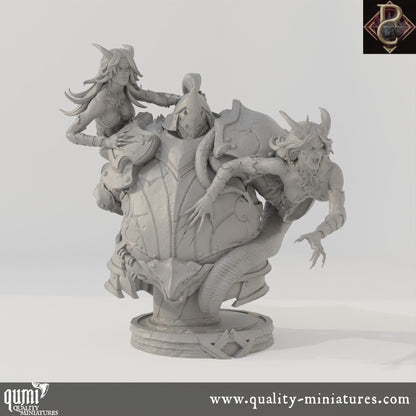 Fathon and the Scylas Bust - 75mm 110mm Tabletop RPG Mini - Qumi - Parasite Collectibles