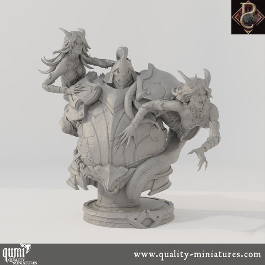 Fathon und die Scylas-Büste - 75 mm 110 mm Tabletop-RPG-Mini - Qumi - Parasite Collectibles