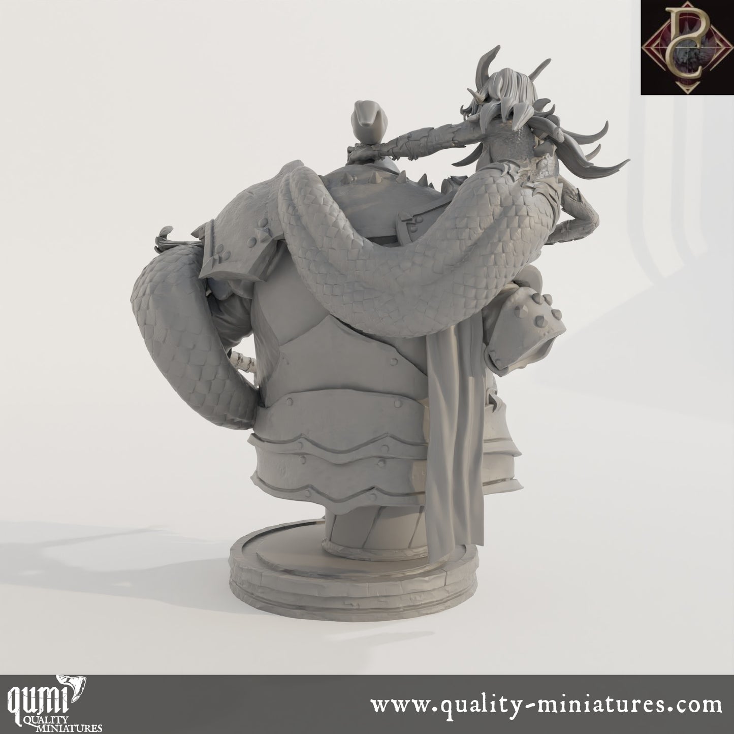 Fathon and the Scylas Bust - 75mm 110mm Tabletop RPG Mini - Qumi - Parasite Collectibles