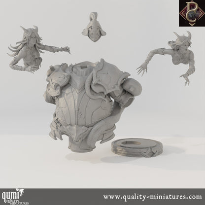 Fathon and the Scylas Bust - 75mm 110mm Tabletop RPG Mini - Qumi - Parasite Collectibles