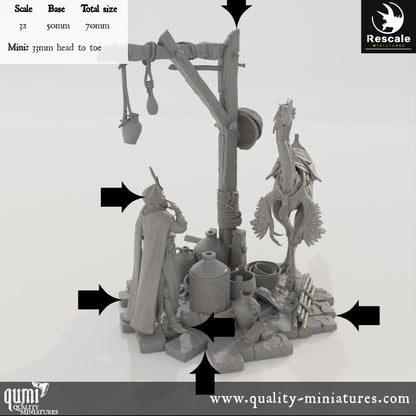 Feed Scene - Dinotopia - 32mm Tabletop RPG Mini - Qumi - Rescale Miniatures Quality Miniatures - Qumi