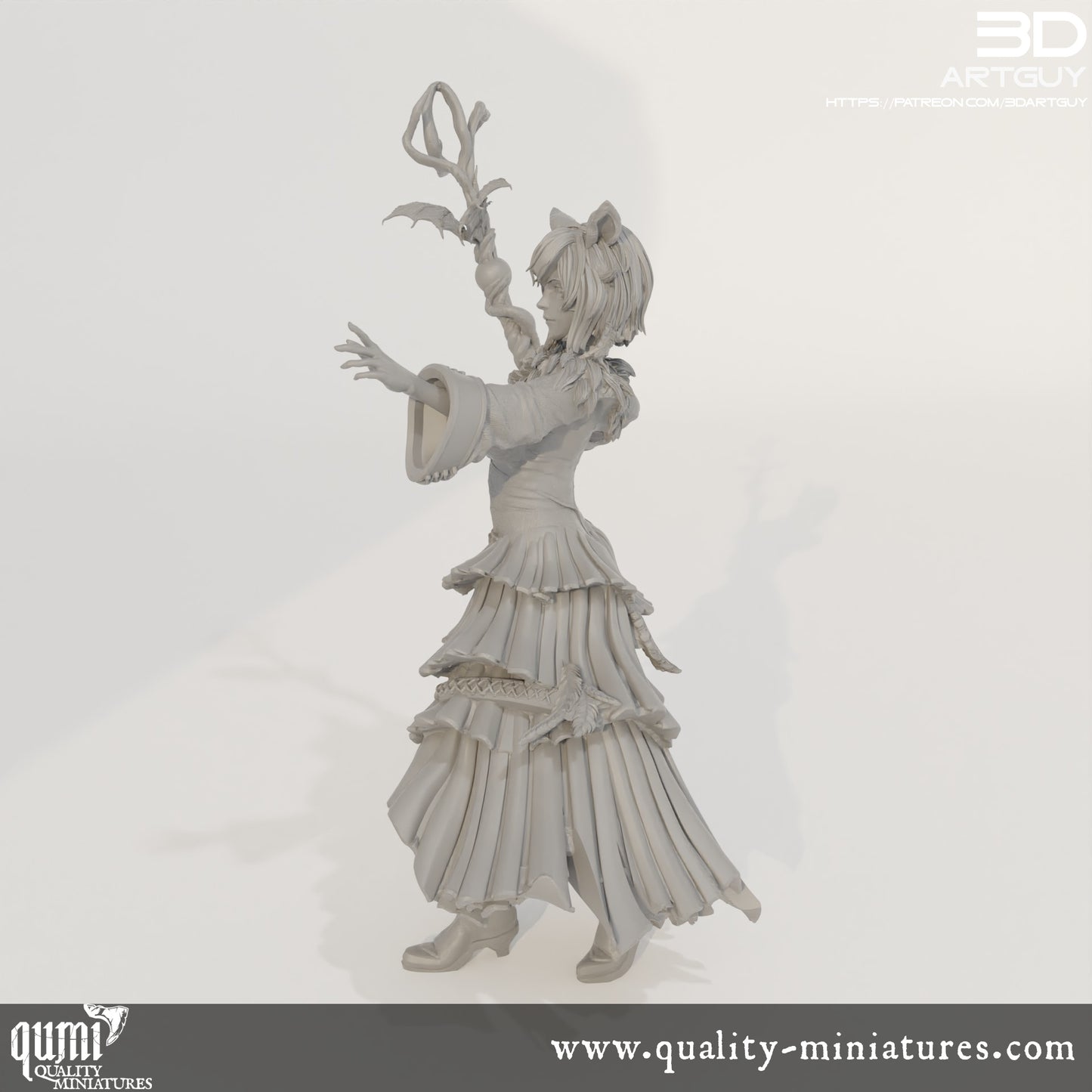 Female Conjurer - 32mm Tabletop RPG Mini - Qumi Quality Miniatures - Qumi